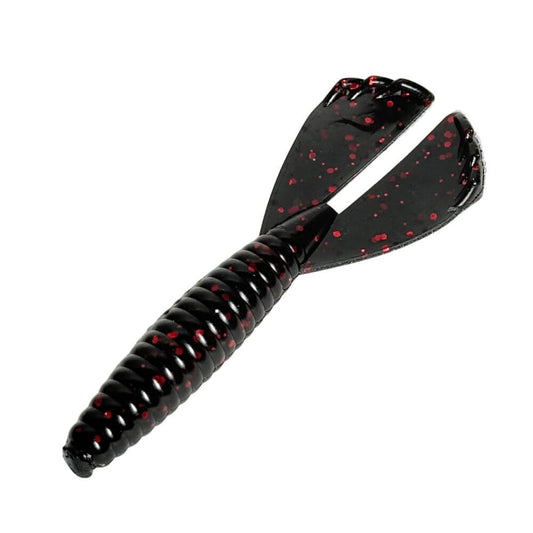 Double Tail Grub 3.5" - Black Red Flake