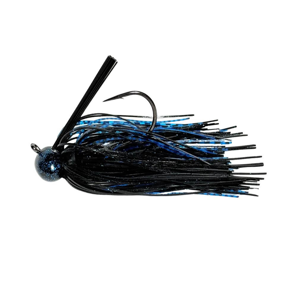 Black and Blue 3/8 oz Weedless Football Jig for fishing