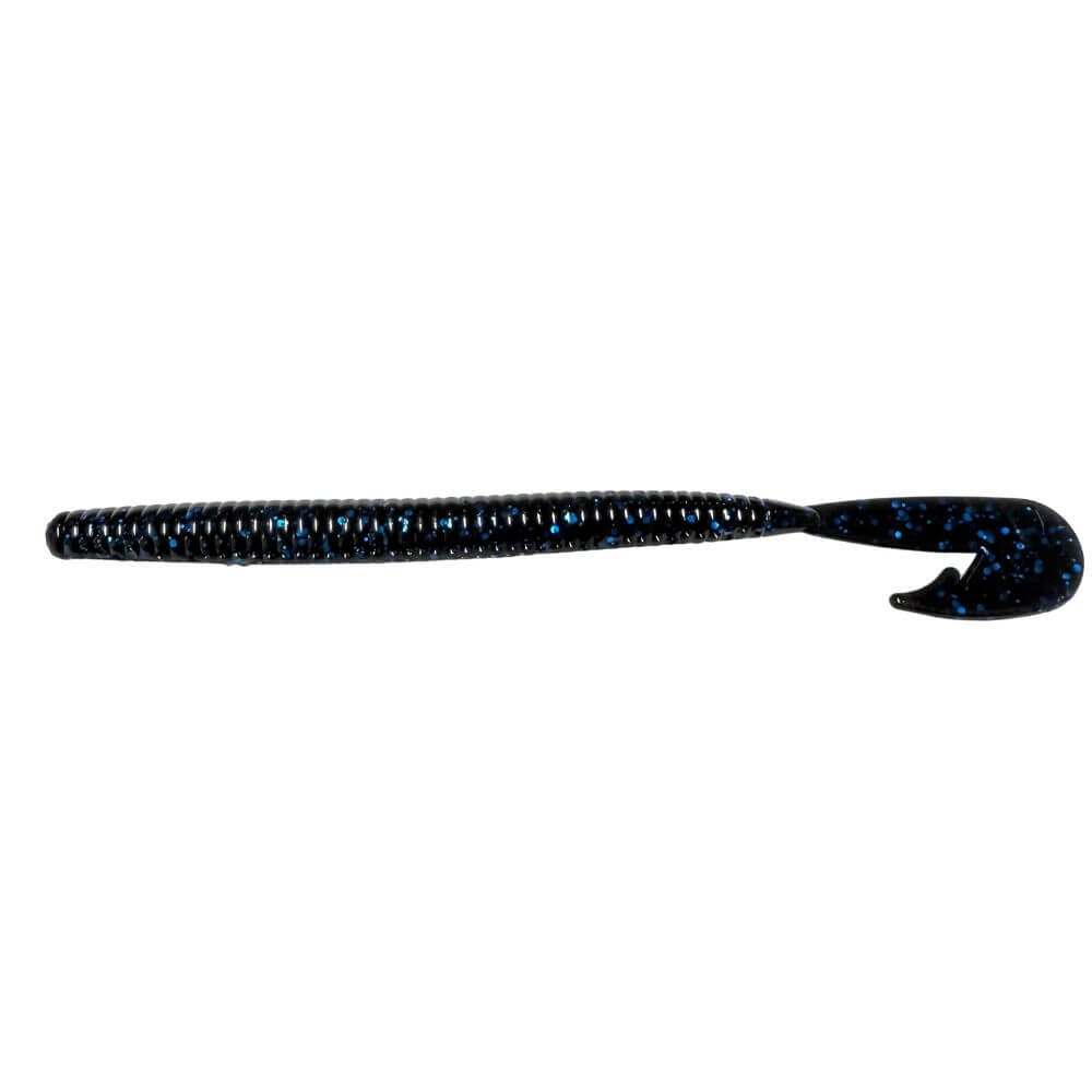 Black Blue Flake Ripple Worm 5.75" Soft Baits for fishing